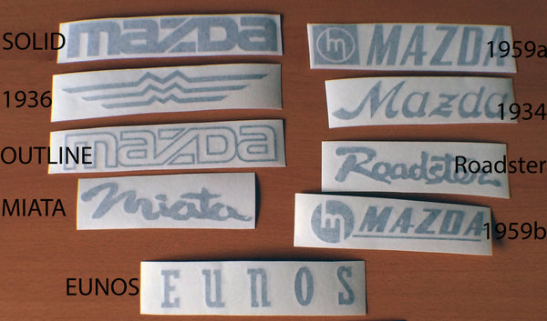 Decal, Miata Front bumper logos, various styles, FB01-51-711